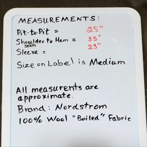 🍁🧥 Nordstrom Boiled Wool Coat with Removable Lining, Size Medium - Picture 3 of 7